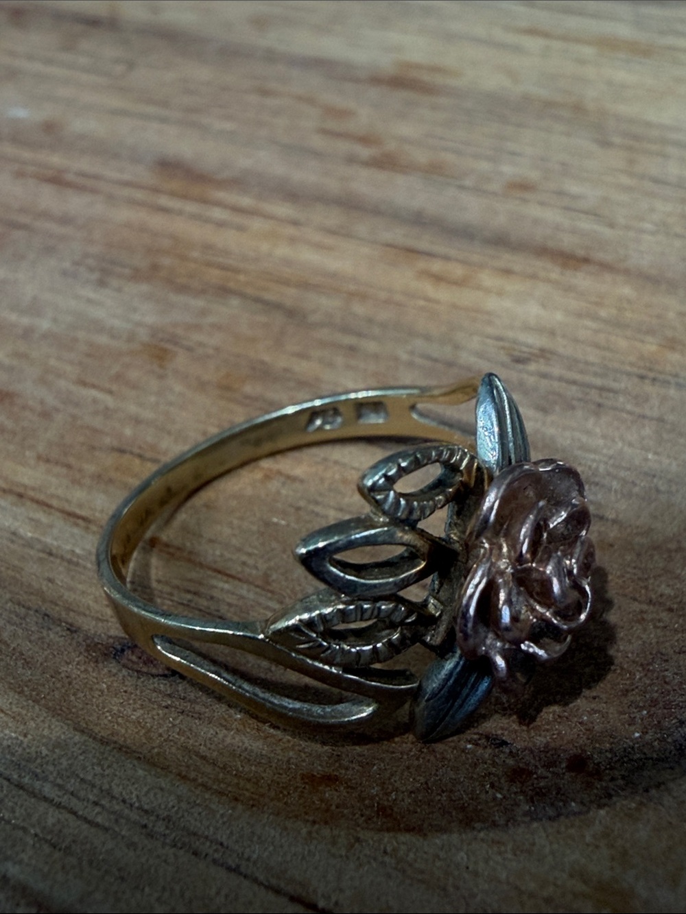 Floral Rose 10k Gold Statement Ring size 7 - Picture 3 of 4